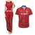 Custom Sint Maarten Football Red Version Couples Matching Tank Maxi Dress and Hawaiian Shirt Go Champion