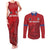 Custom Sint Maarten Football Red Version Couples Matching Tank Maxi Dress and Long Sleeve Button Shirt Go Champion