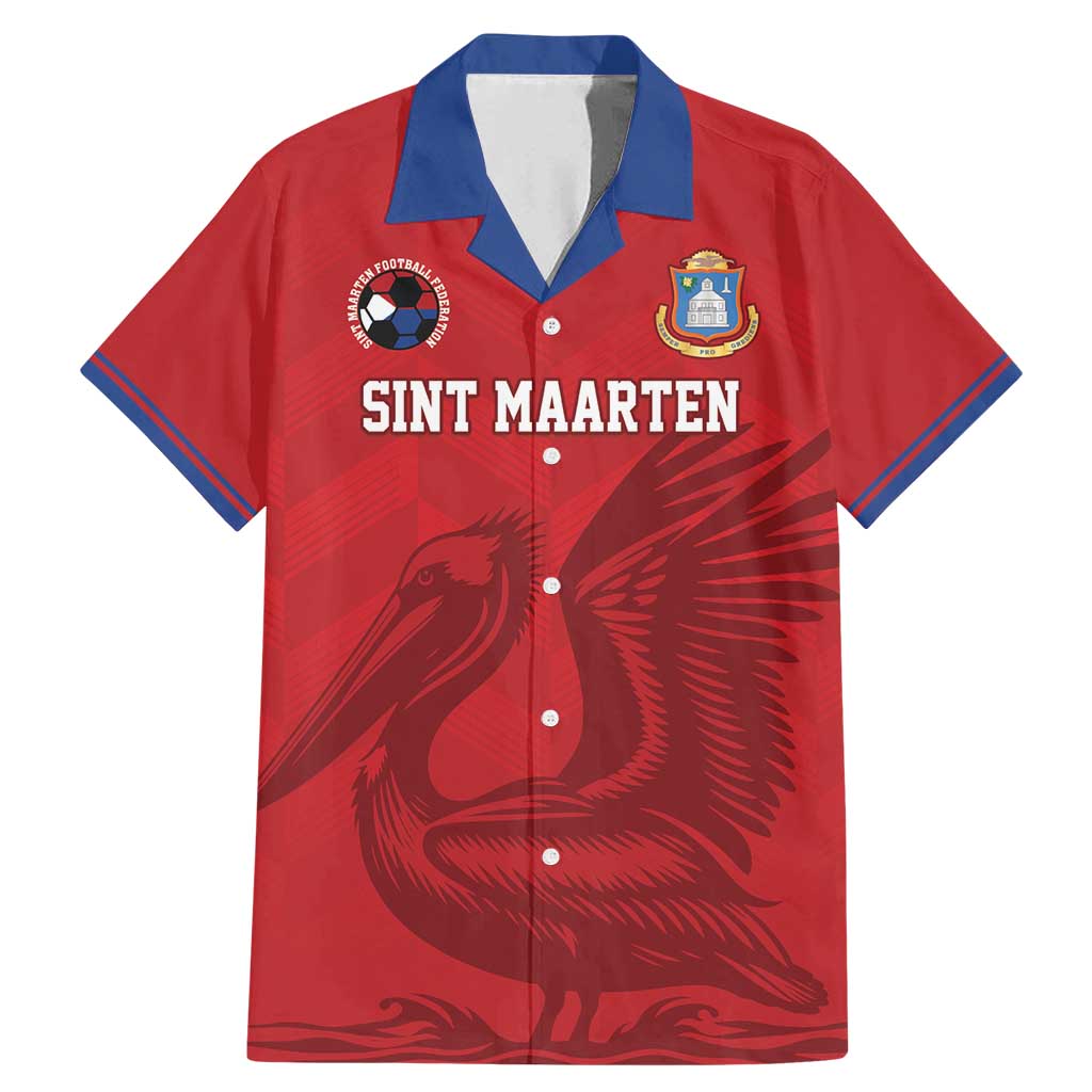 Custom Sint Maarten Football Red Version Family Matching Mermaid Dress and Hawaiian Shirt Go Champion