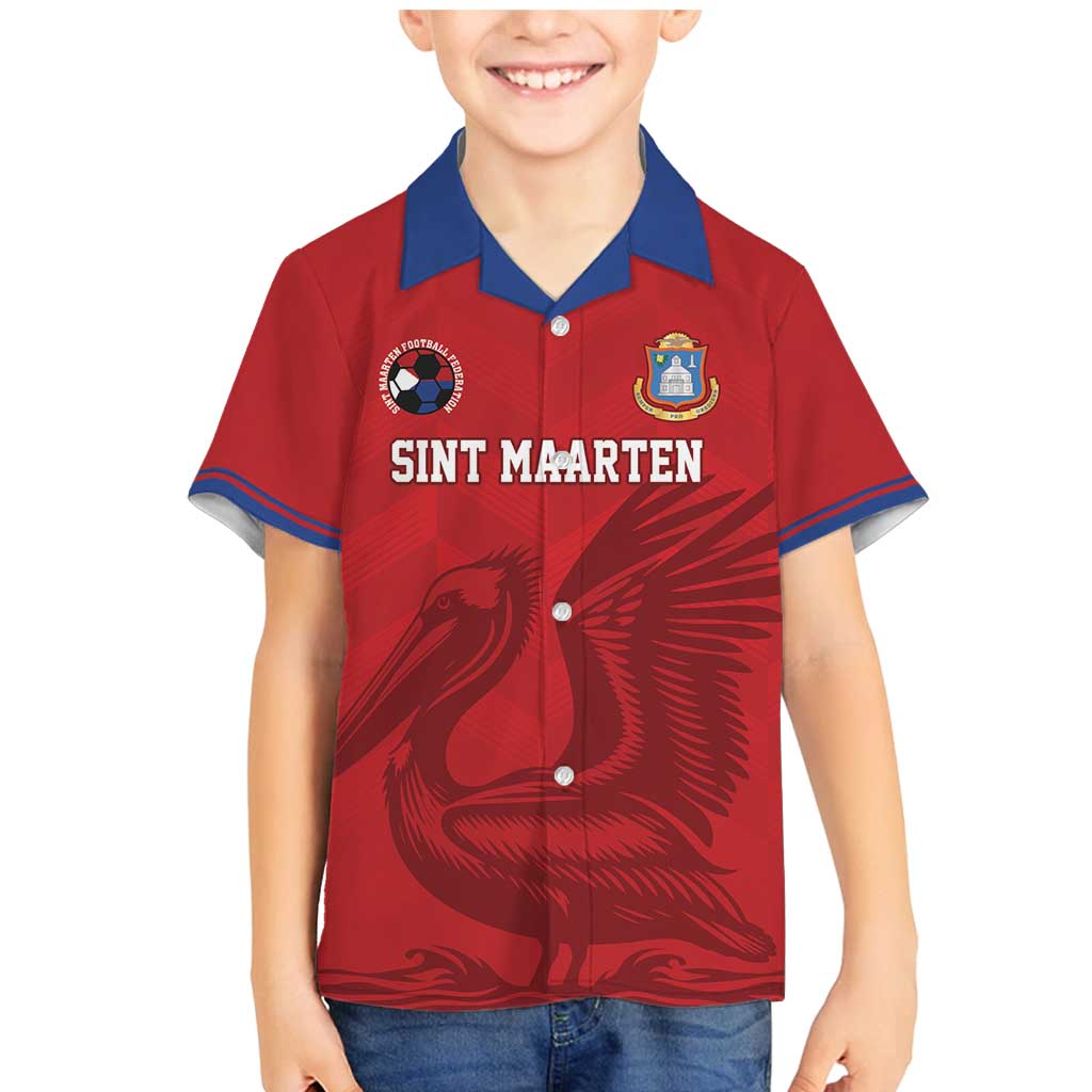 Custom Sint Maarten Football Red Version Family Matching Mermaid Dress and Hawaiian Shirt Go Champion