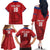 Custom Sint Maarten Football Red Version Family Matching Off The Shoulder Long Sleeve Dress and Hawaiian Shirt Go Champion