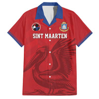 Custom Sint Maarten Football Red Version Family Matching Off The Shoulder Long Sleeve Dress and Hawaiian Shirt Go Champion