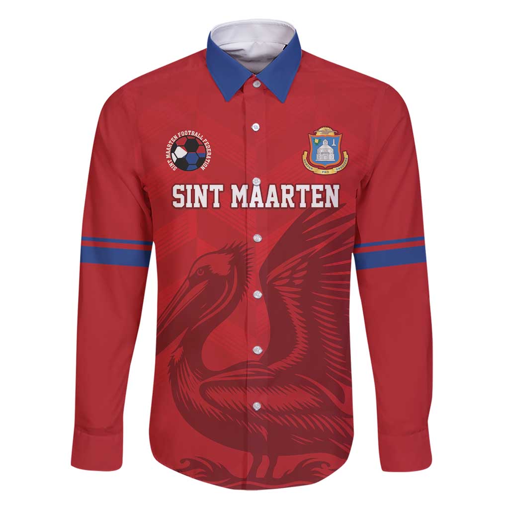 Custom Sint Maarten Football Red Version Family Matching Off Shoulder Maxi Dress and Hawaiian Shirt Go Champion