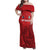 Custom Sint Maarten Football Red Version Family Matching Off Shoulder Maxi Dress and Hawaiian Shirt Go Champion
