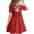 Custom Sint Maarten Football Red Version Family Matching Off Shoulder Short Dress and Hawaiian Shirt Go Champion