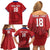 Custom Sint Maarten Football Red Version Family Matching Off Shoulder Short Dress and Hawaiian Shirt Go Champion