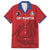 Custom Sint Maarten Football Red Version Family Matching Off Shoulder Short Dress and Hawaiian Shirt Go Champion