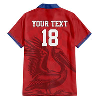 Custom Sint Maarten Football Red Version Family Matching Off Shoulder Short Dress and Hawaiian Shirt Go Champion