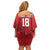Custom Sint Maarten Football Red Version Family Matching Off Shoulder Short Dress and Hawaiian Shirt Go Champion