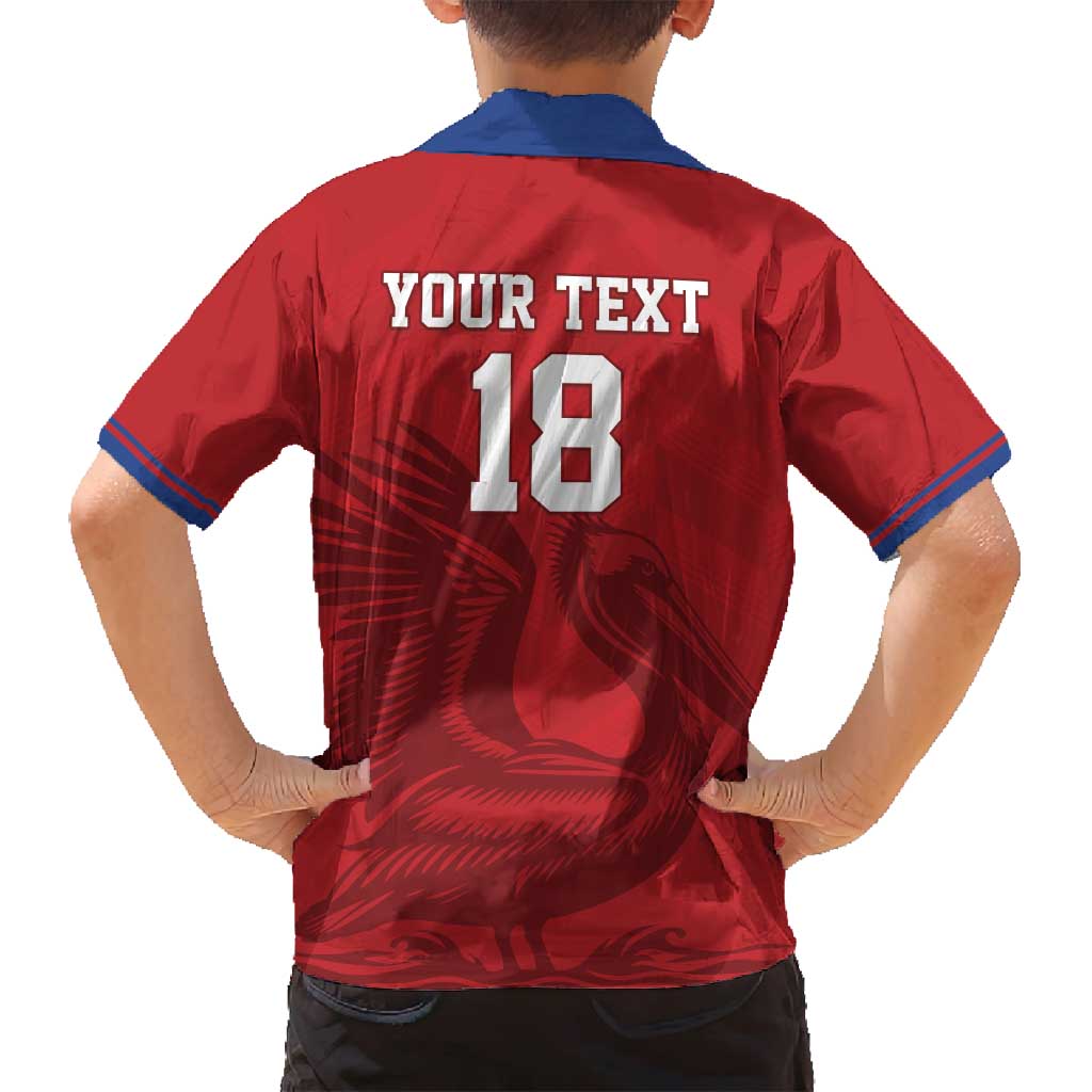 Custom Sint Maarten Football Red Version Family Matching Puletasi and Hawaiian Shirt Go Champion