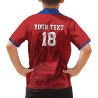Custom Sint Maarten Football Red Version Family Matching Puletasi and Hawaiian Shirt Go Champion