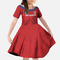 Custom Sint Maarten Football Red Version Family Matching Puletasi and Hawaiian Shirt Go Champion