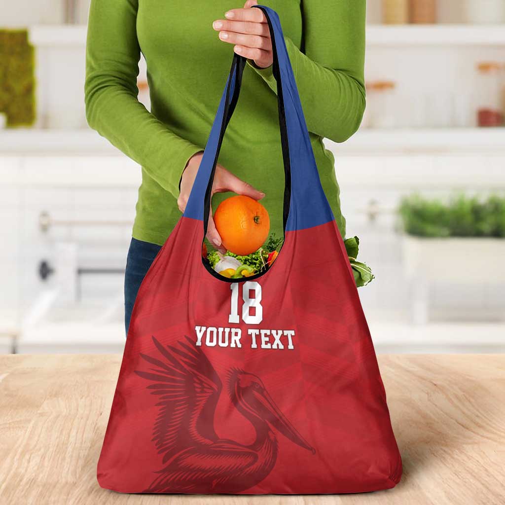 Custom Sint Maarten Football Red Version Grocery Bag Go Champion