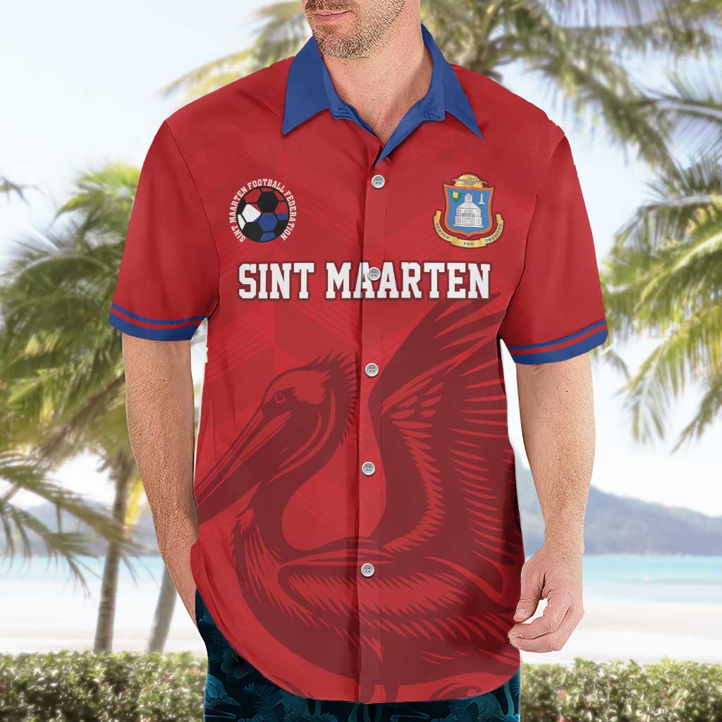 Custom Sint Maarten Football Red Version Hawaiian Shirt Go Champion