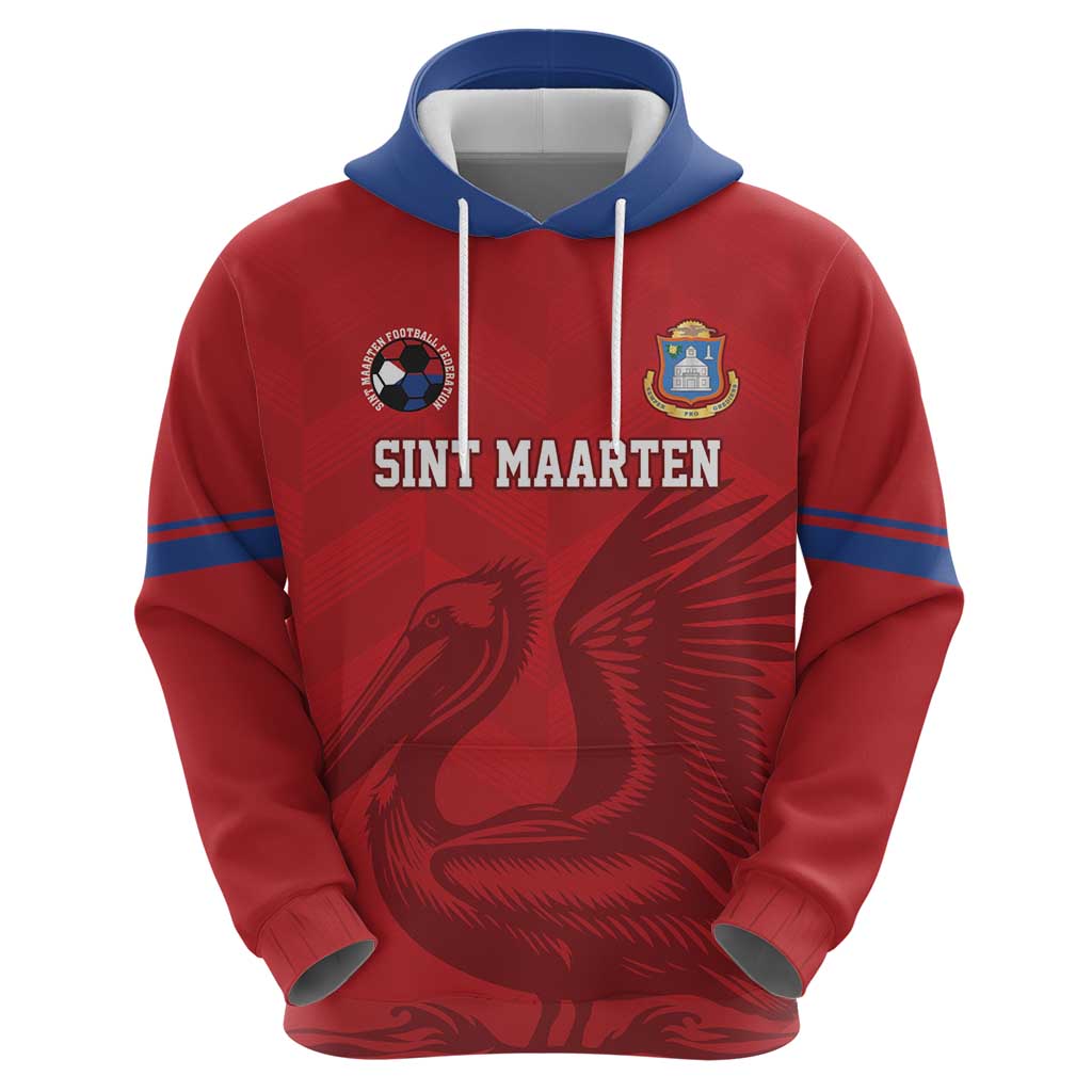 Custom Sint Maarten Football Red Version Hoodie Go Champion