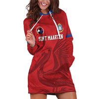 Custom Sint Maarten Football Red Version Hoodie Dress Go Champion