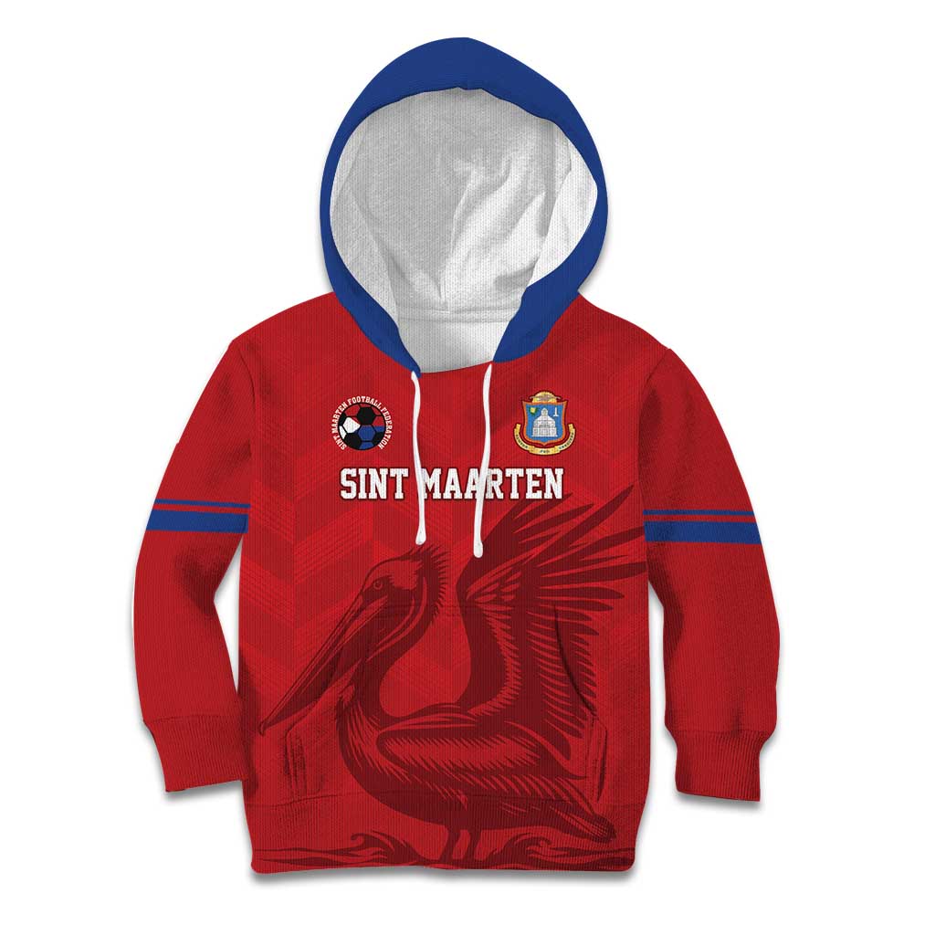 Custom Sint Maarten Football Red Version Kid Hoodie Go Champion