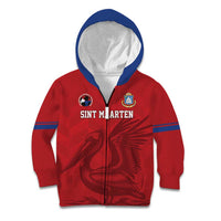 Custom Sint Maarten Football Red Version Kid Hoodie Go Champion