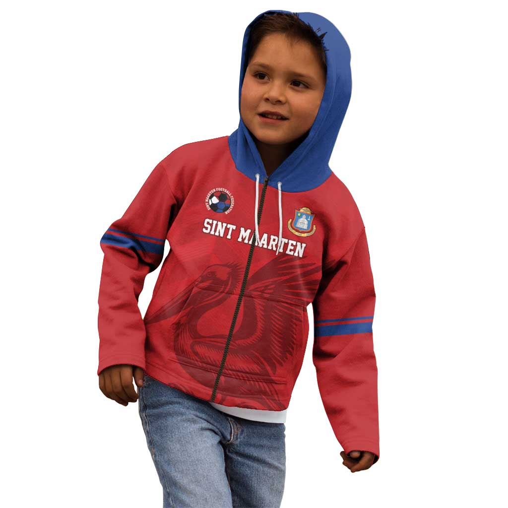 Custom Sint Maarten Football Red Version Kid Hoodie Go Champion
