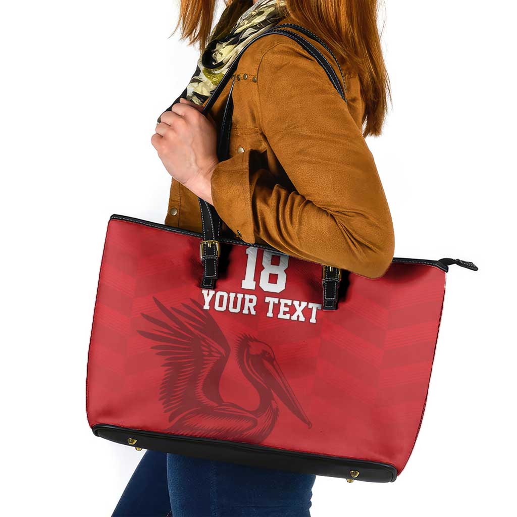 Custom Sint Maarten Football Red Version Leather Tote Bag Go Champion