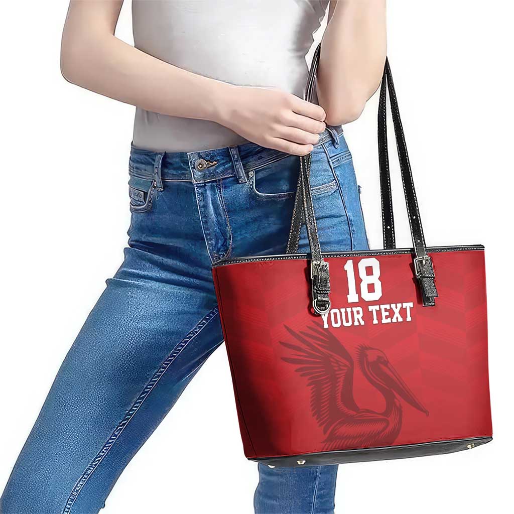 Custom Sint Maarten Football Red Version Leather Tote Bag Go Champion