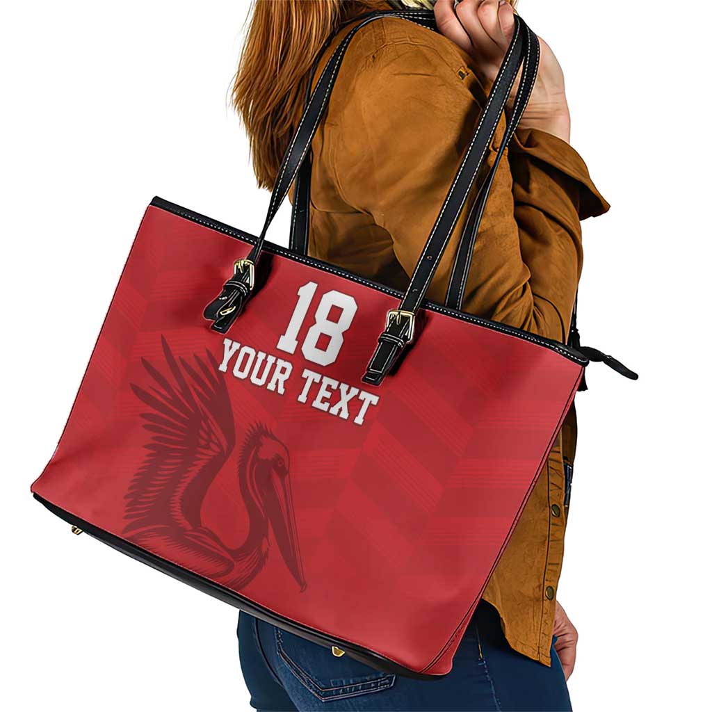 Custom Sint Maarten Football Red Version Leather Tote Bag Go Champion