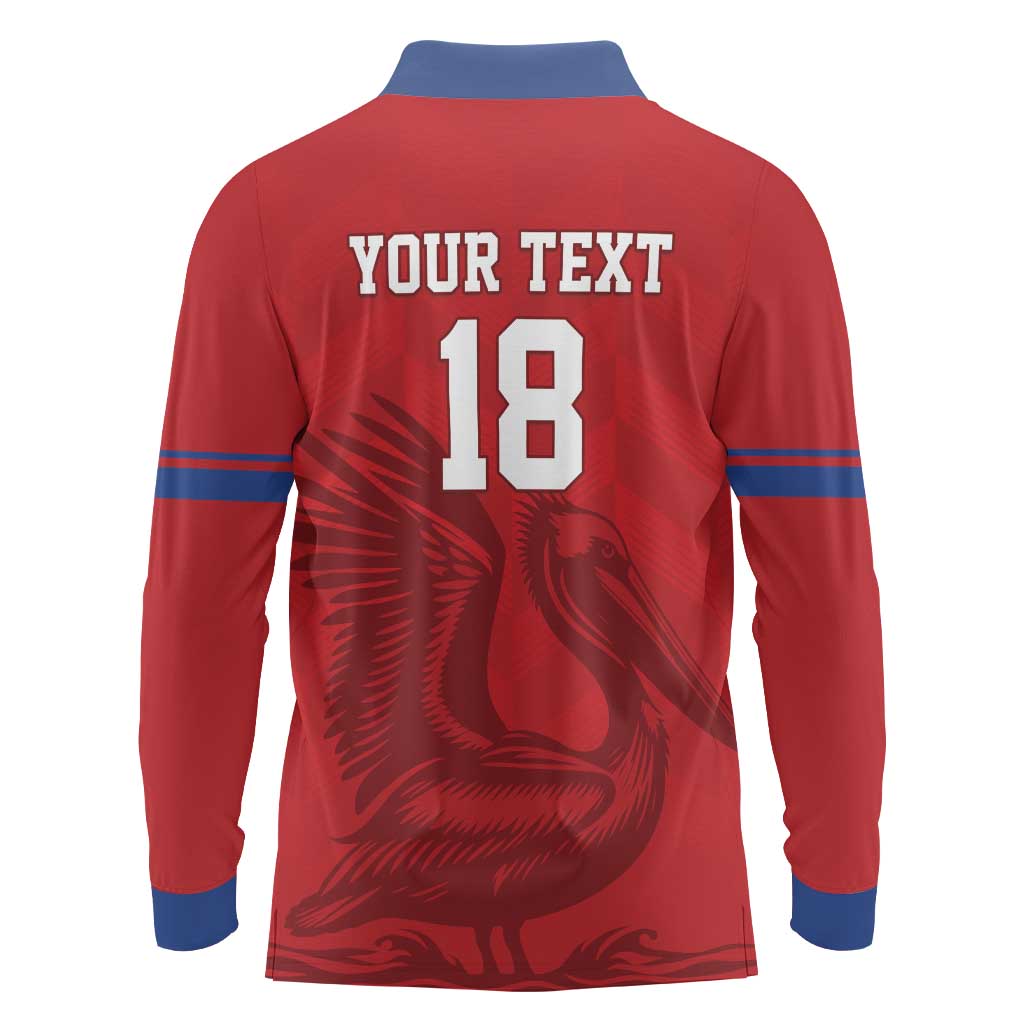 Custom Sint Maarten Football Red Version Long Sleeve Polo Shirt Go Champion