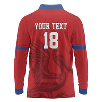 Custom Sint Maarten Football Red Version Long Sleeve Polo Shirt Go Champion