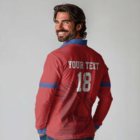 Custom Sint Maarten Football Red Version Long Sleeve Polo Shirt Go Champion