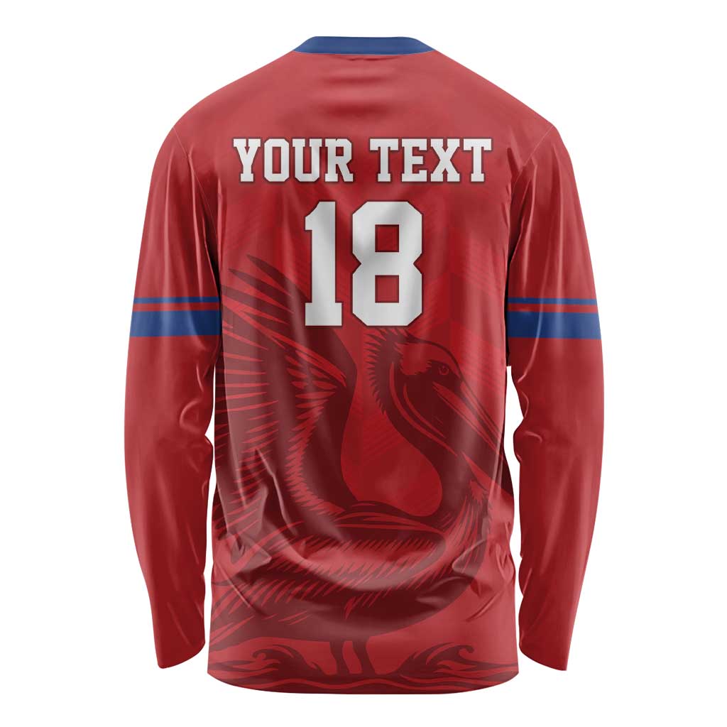 Custom Sint Maarten Football Red Version Long Sleeve Shirt Go Champion