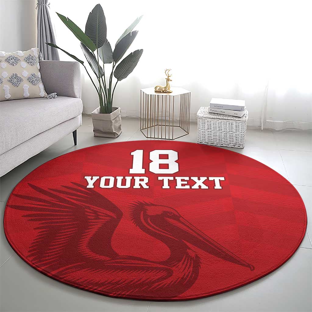 Custom Sint Maarten Football Red Version Round Carpet Go Champion