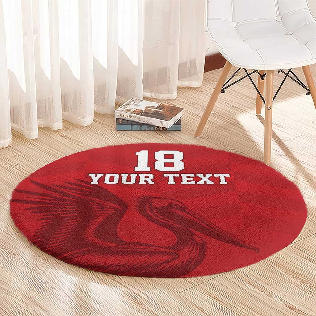 Custom Sint Maarten Football Red Version Round Carpet Go Champion