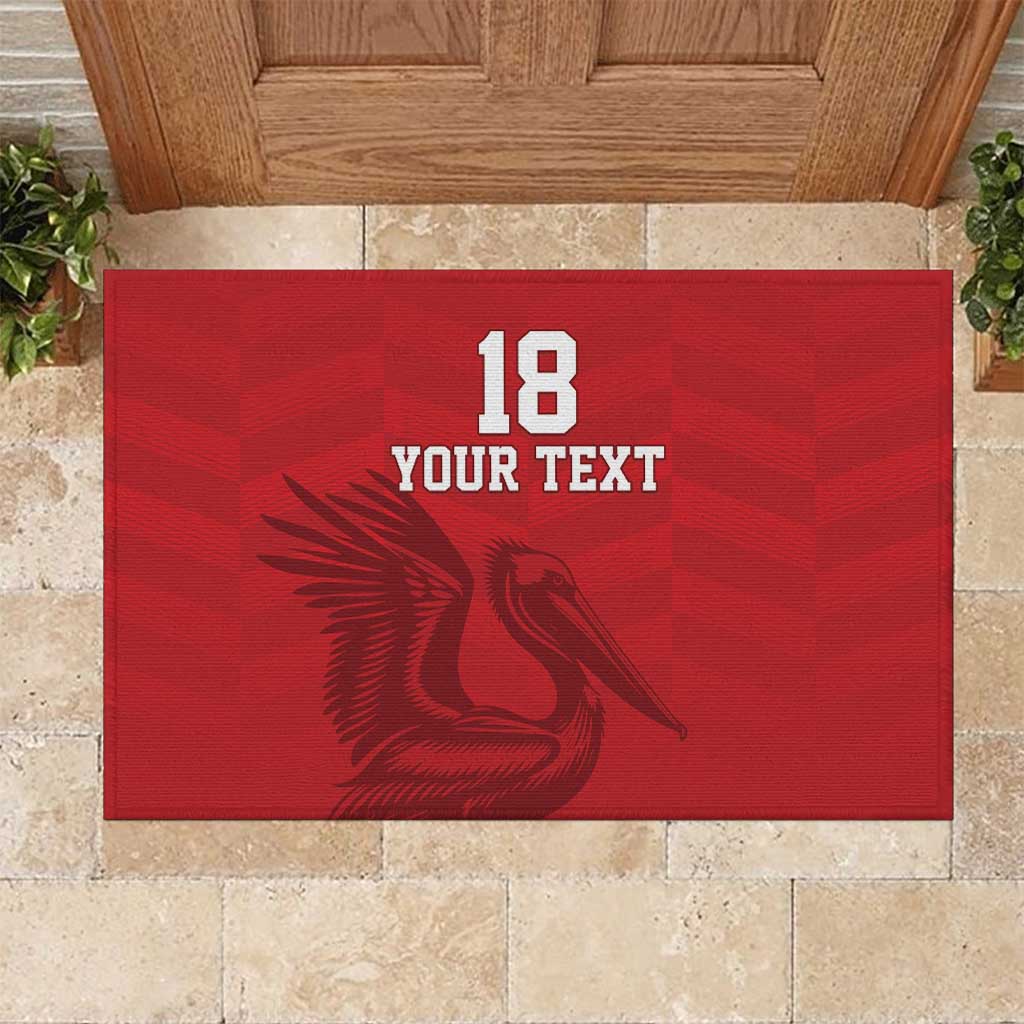 Custom Sint Maarten Football Red Version Rubber Doormat Go Champion