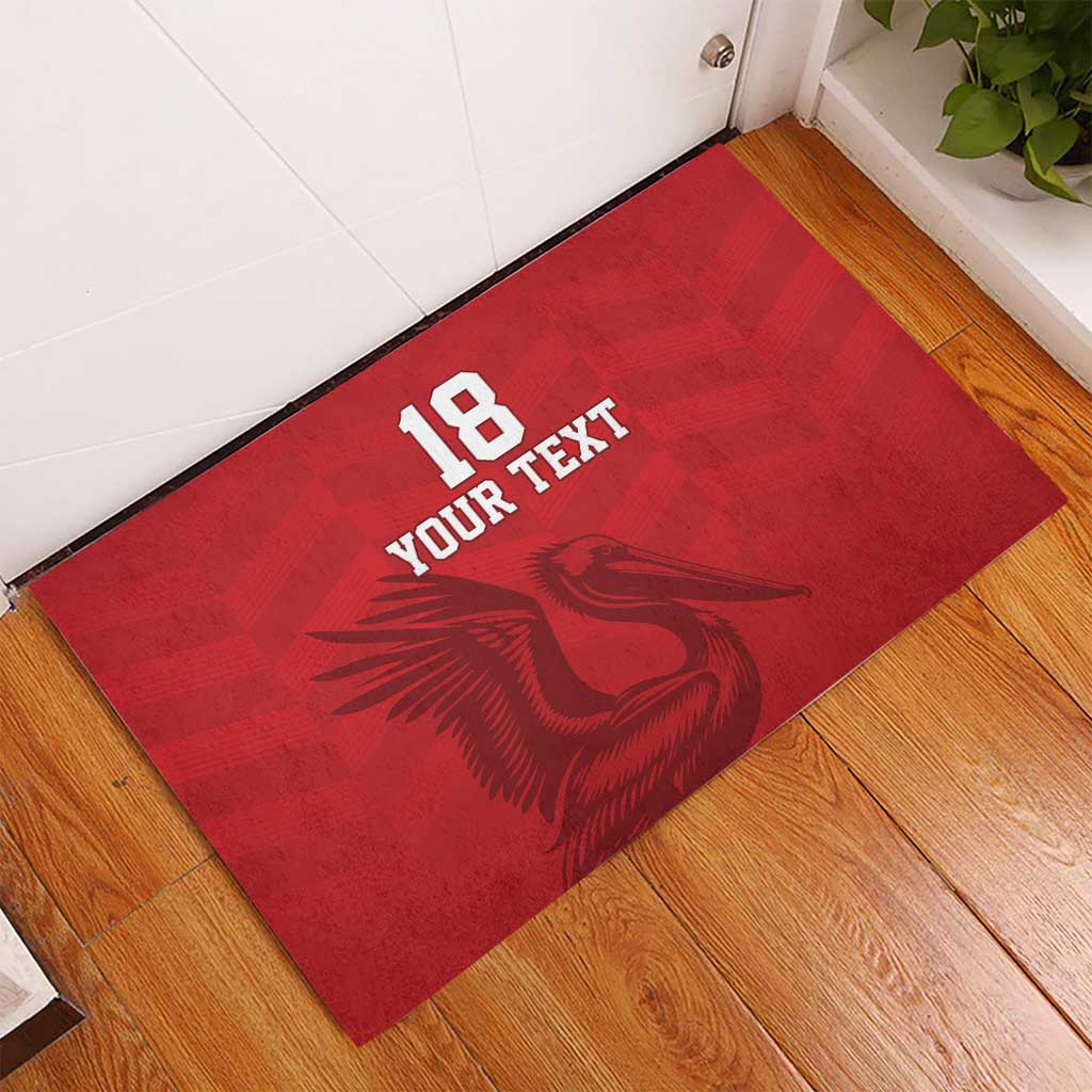 Custom Sint Maarten Football Red Version Rubber Doormat Go Champion