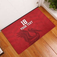 Custom Sint Maarten Football Red Version Rubber Doormat Go Champion