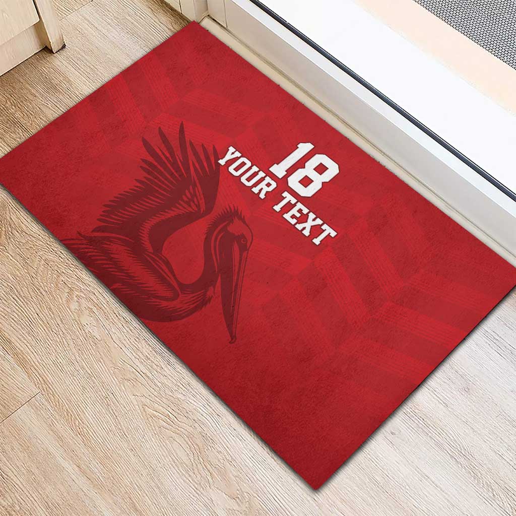 Custom Sint Maarten Football Red Version Rubber Doormat Go Champion