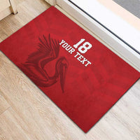 Custom Sint Maarten Football Red Version Rubber Doormat Go Champion