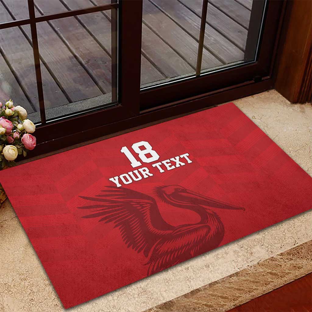 Custom Sint Maarten Football Red Version Rubber Doormat Go Champion