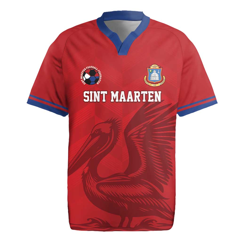 Custom Sint Maarten Football Red Version Rugby Jersey Go Champion