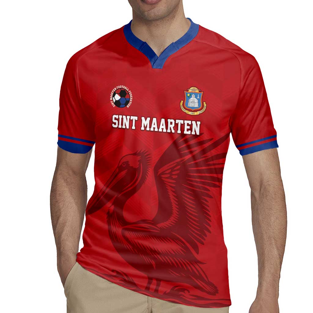 Custom Sint Maarten Football Red Version Rugby Jersey Go Champion