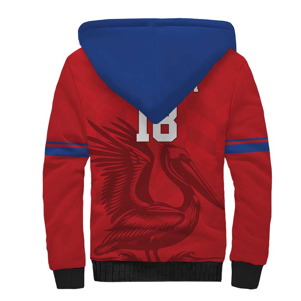 Custom Sint Maarten Football Red Version Sherpa Hoodie Go Champion