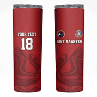 Custom Sint Maarten Football Red Version Skinny Tumbler Go Champion