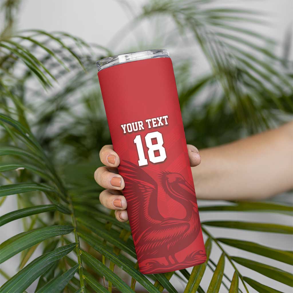 Custom Sint Maarten Football Red Version Skinny Tumbler Go Champion