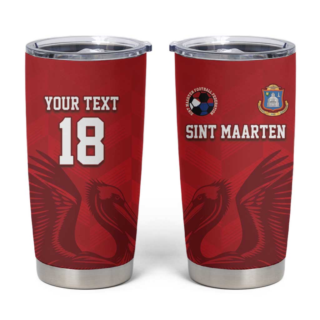 Custom Sint Maarten Football Red Version Tumbler Cup Go Champion