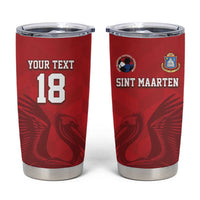 Custom Sint Maarten Football Red Version Tumbler Cup Go Champion