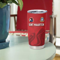 Custom Sint Maarten Football Red Version Tumbler Cup Go Champion