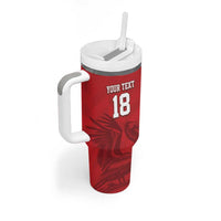 Custom Sint Maarten Football Red Version Tumbler With Handle Go Champion