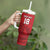 Custom Sint Maarten Football Red Version Tumbler With Handle Go Champion