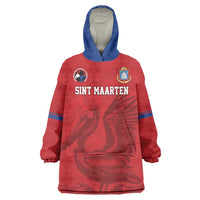 Custom Sint Maarten Football Red Version Wearable Blanket Hoodie Go Champion