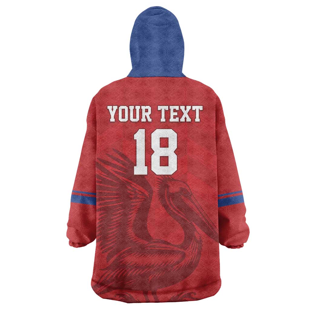 Custom Sint Maarten Football Red Version Wearable Blanket Hoodie Go Champion